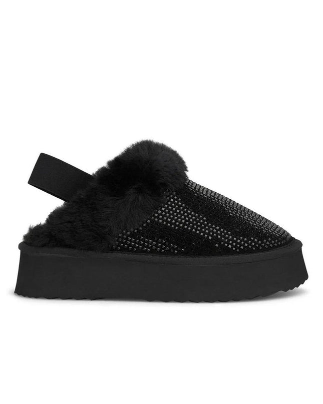 Pantafole Donna Imbottite Strass Nero I241047 CROSTA BLACK Alma en Pena 