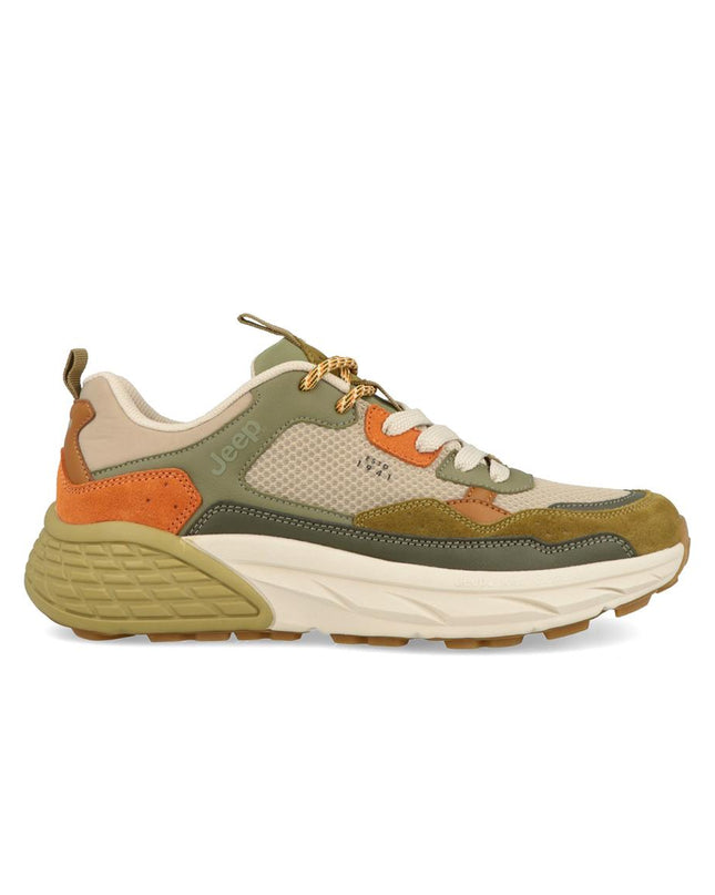 Jeep Sneakers Uomo Camoscio Multicolor Salvia GROOVE MESH U SAGE Jeep Footwear 