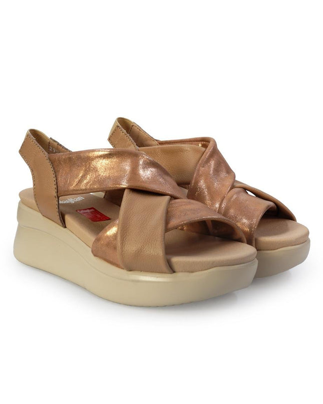 Callaghan Sandali Donna con Zeppa Platform in Pelle Laminata Rosa - MARIO SPATARELLA