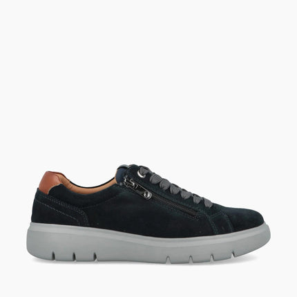 Impronte Sneakers Uomo Lacci e Zip in Camoscio Blu - MARIO SPATARELLA