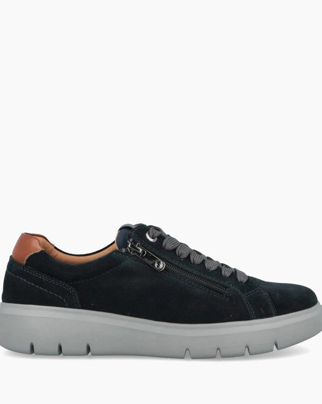Impronte Sneakers Uomo Lacci e Zip in Camoscio Blu - MARIO SPATARELLA