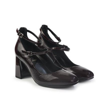 Nero Giardini Mary Jane con Doppio Cinturino in Vernice Bordo - MARIO SPATARELLA