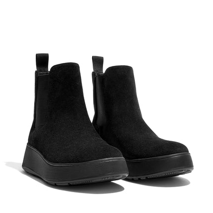 FitFlop Stivaletti Donna Flatform Chelsea con Zeppa in Camoscio Nero FK3 F-MODE BLACK FitFlop 