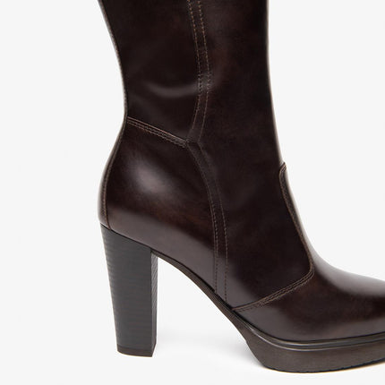 Nero Giardini Stivali Donna con Tacco e Plateau in Pelle Testa di Moro - MARIO SPATARELLA