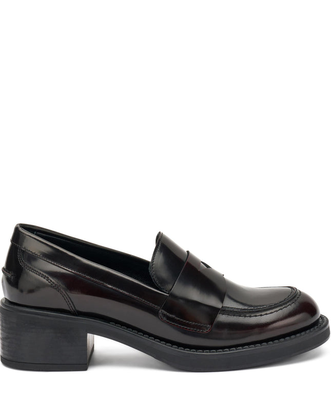 Frau Mocassini Donna con Tacco in Pelle Bordo 82U1 BRUSH BORDO Frau 