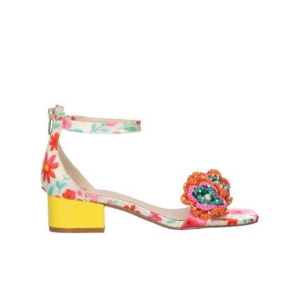 Exe Sandalo Donna Multicolore Fantasia con Tacco Giallo - MARIO SPATARELLA