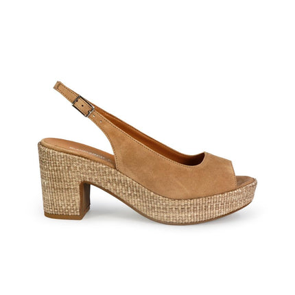 Gianmarco Sorelli Sandalo Donna con Tacco e Plateau in Camoscio Beige - MARIO SPATARELLA