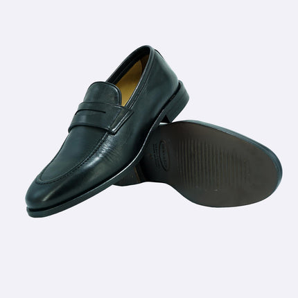 Mocassino College in Pelle Nero Fondo Cuoio Elegante GOLD 1 NERO Rogal's 