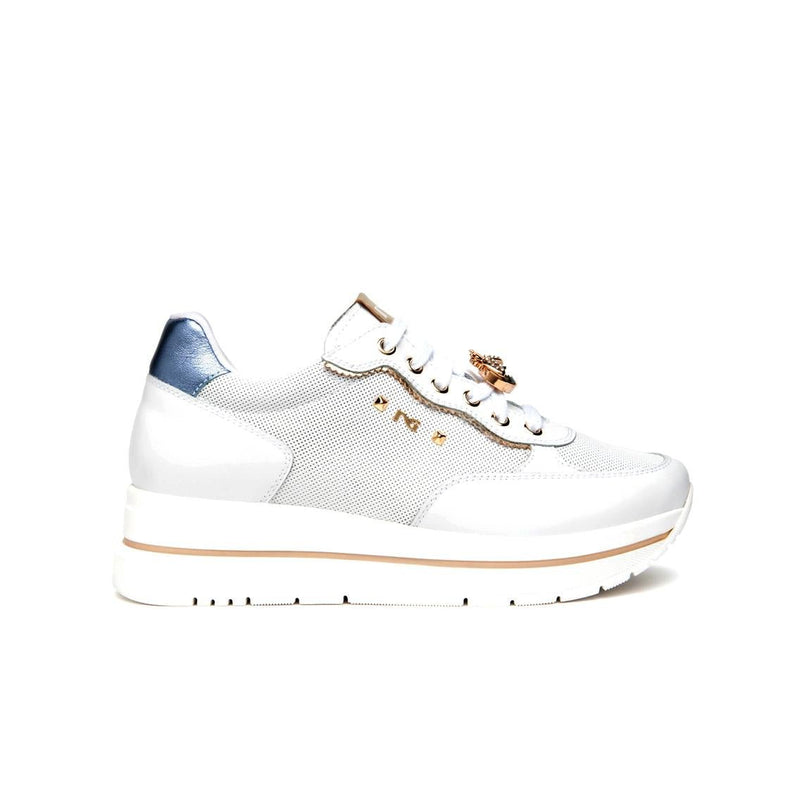 NeroGiardini Sneakers Donna in Pelle Bianca con Charms - MARIO SPATARELLA