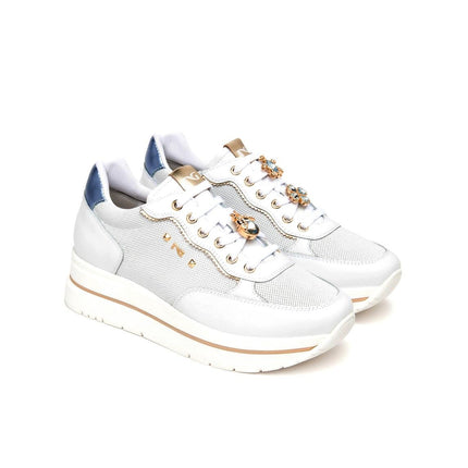 NeroGiardini Sneakers Donna in Pelle Bianca con Charms - MARIO SPATARELLA
