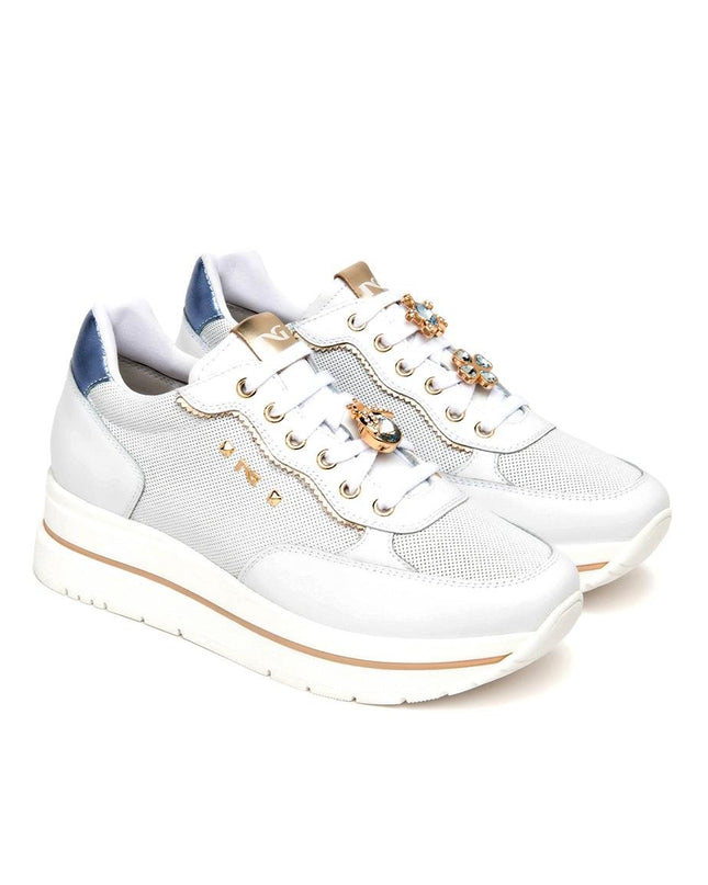 NeroGiardini Sneakers Donna in Pelle Bianca con Charms - MARIO SPATARELLA