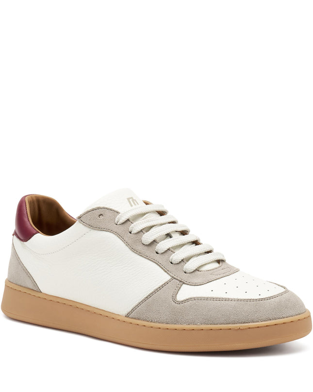 Sneakers Bassa Uomo Pelle Bianco 24S8 BORDO Frau 