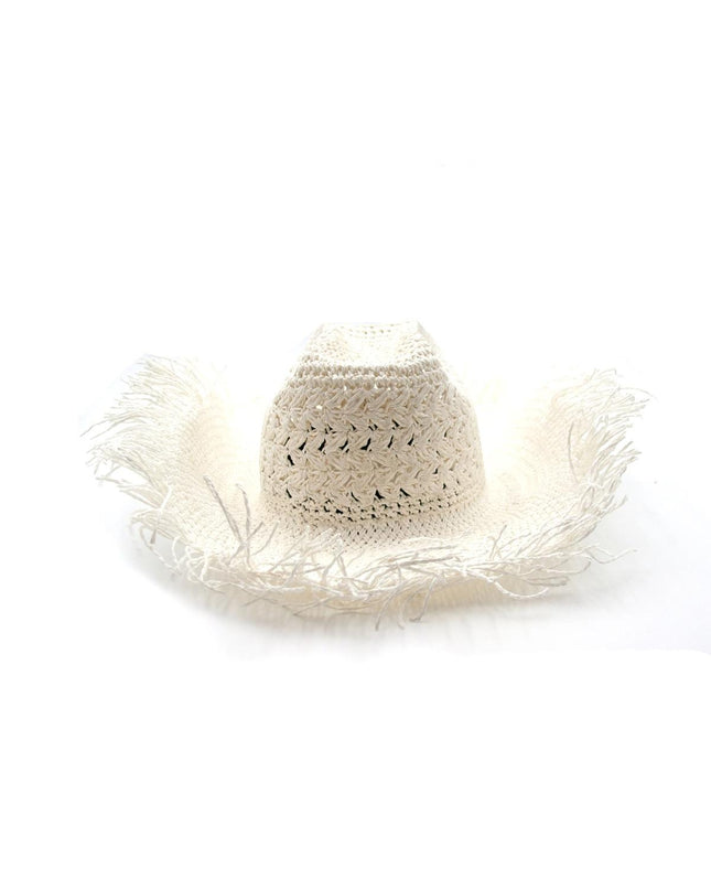 Cappello Texano Sfrangiato in Carta Bianco FEDORA THE WEST NUDE SFRANGIATO CARTA WHITE NINETOWEAR 