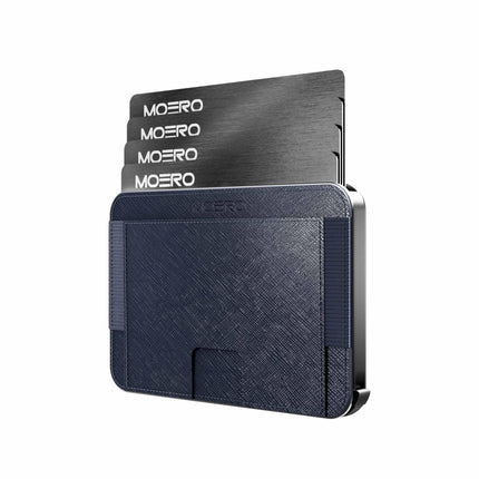 Moero M2 Pro Saffiano Blue Portafoglio Slim M2 PRO SAFFIANO BLUE CARD BLACK Moero 