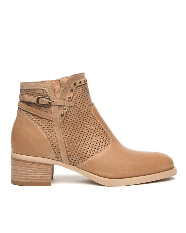 NeroGiardini Stivaletti Donna con Tacco in Pelle Cuoio - MARIO SPATARELLA