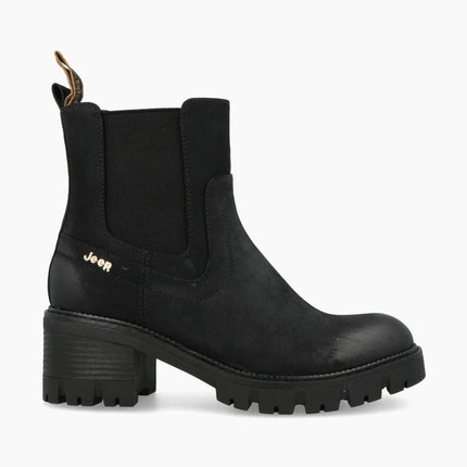 Jeep Stivaletti Donna con Tacco Nero RAVEN CHELSEA NBK BLACK Jeep Footwear 