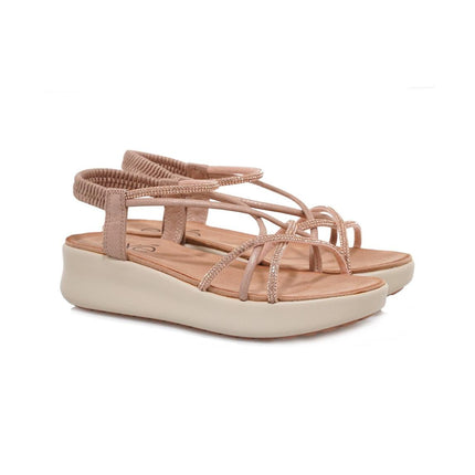 Exe Sandli Confort Donna Laminati con Zeppa Rosa Gold - MARIO SPATARELLA