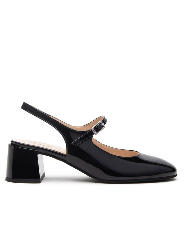 Nero Giardini Chanel Sling Back in Vernice Nera - MARIO SPATARELLA