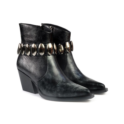 Stivaletti Tex Bruno Premi con Borchie in Pelle Nero Gun BM5801 GUN Bruno Premi 