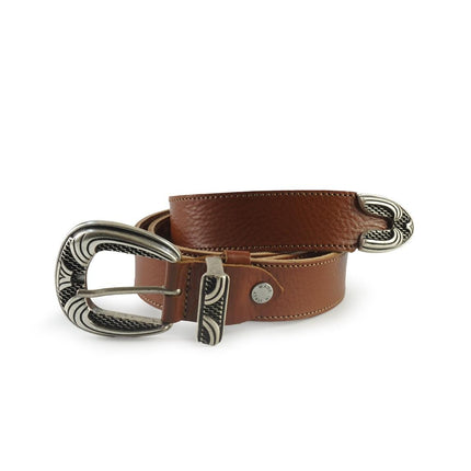 Spatarella Cintura Donna in Pelle Cuoio con Fibbia Texana - MARIO SPATARELLA