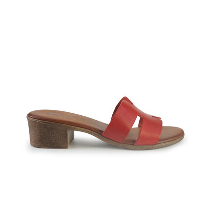 Sandali con Tacco in Pelle Rosso 2760 RED Clanto 