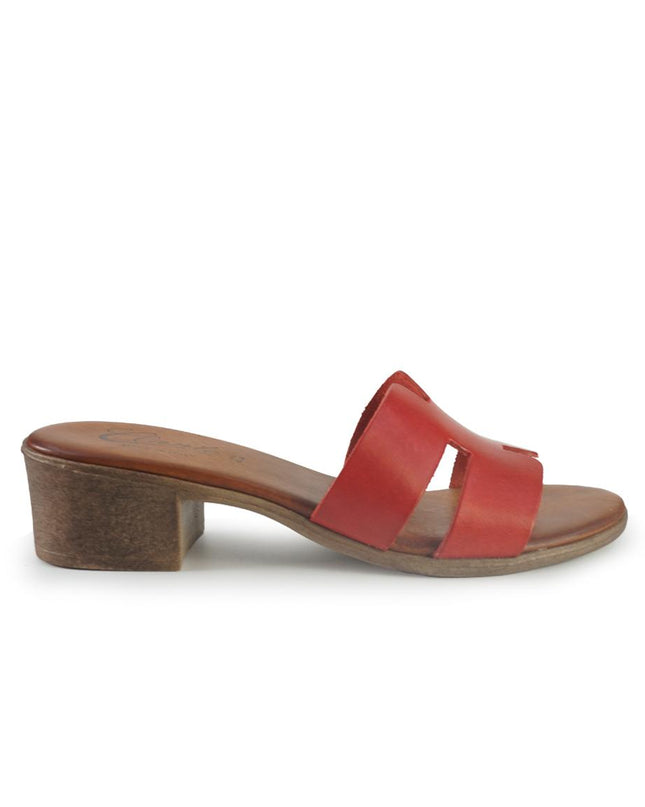 Sandali con Tacco in Pelle Rosso 2760 RED Clanto 