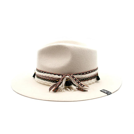 Cappello Fedora Unisex Bianco con Nastro FEDORA THE NORTH WHITE NINETOWEAR 