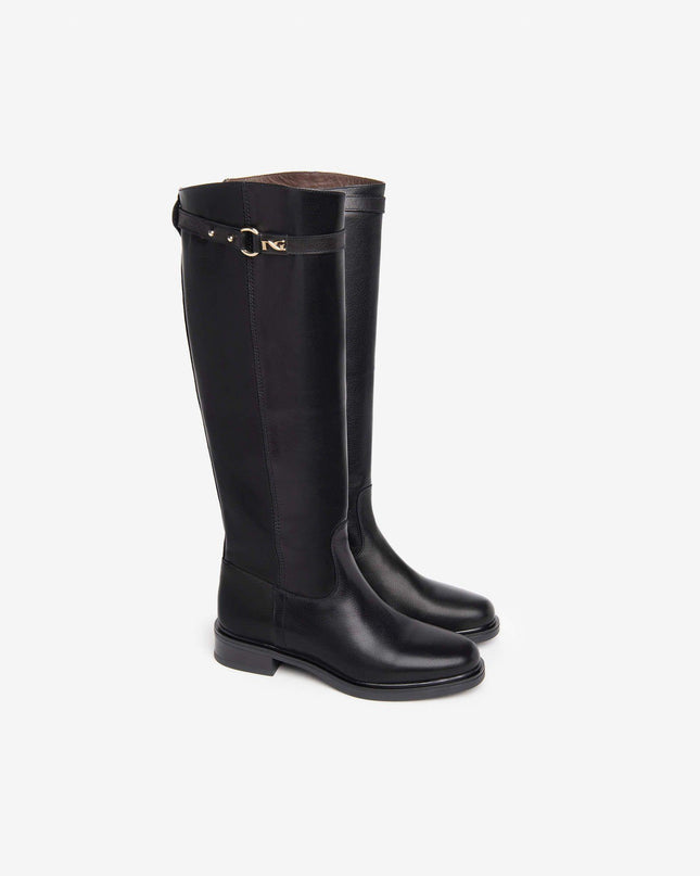Stivali Tacco Basso Pelle Nero I308850D NERO 100 Nero Giardini 