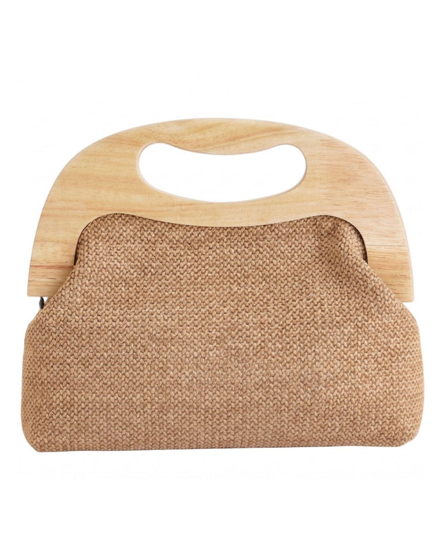Exe Borsa Clutch Pochette Donna a Mano e Tracolla in Tessuto Beige - MARIO SPATARELLA