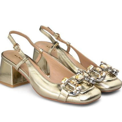 Slingback Gioiello Laminato Oro V240330 GOLD Alma en Pena 