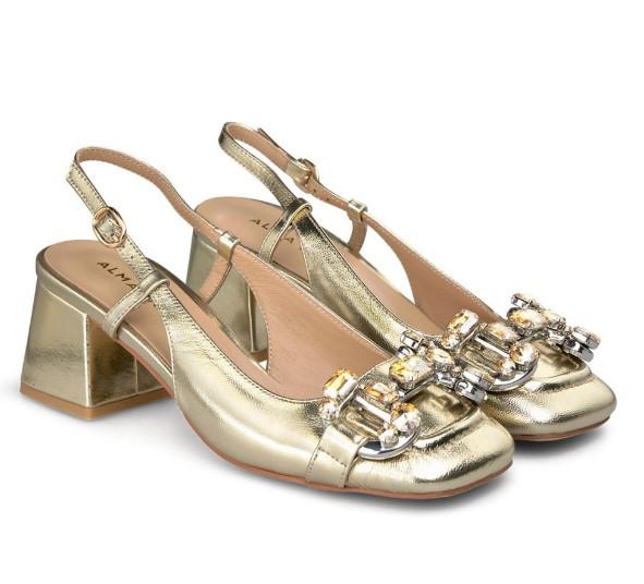 Slingback Gioiello Laminato Oro V240330 GOLD Alma en Pena 