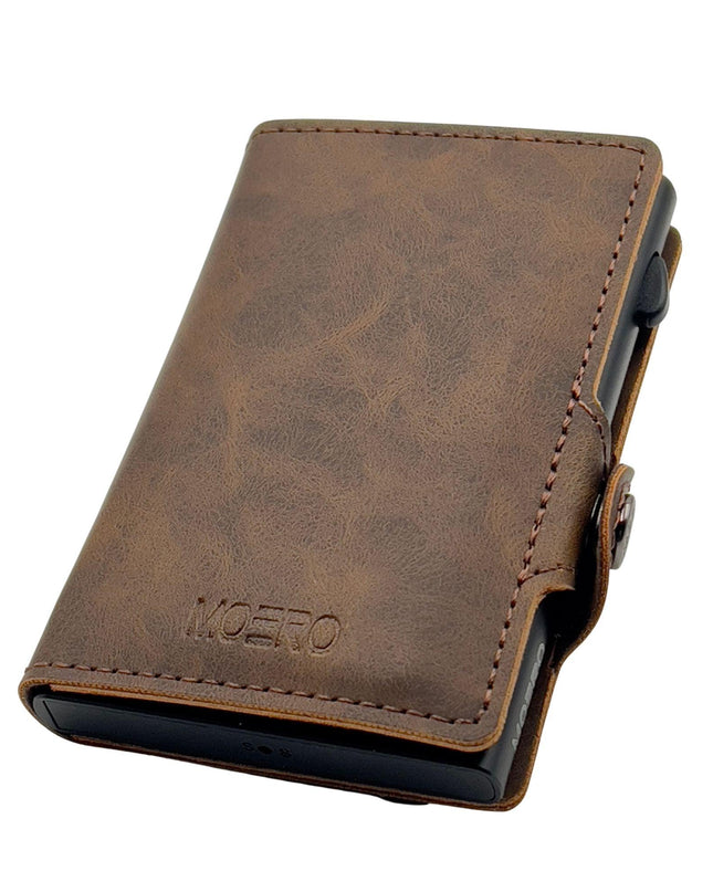 Moero Vintage Dark Brown Marrone Zip Portafoglio Slim - MARIO SPATARELLA