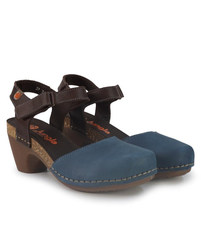 Jungla Pump Donna con Tacco in Pelle Nabuk Blu 7466 OCEAN Jungla 