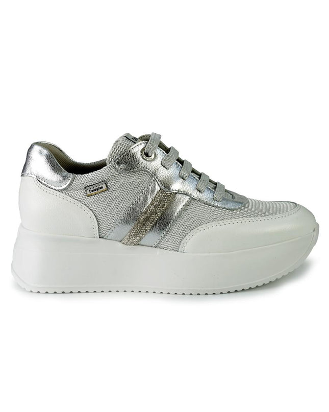 Callaghan Sneakers Donna in Pelle e Tessuto Argento 60302 BABYLON BLANCO Callaghan 