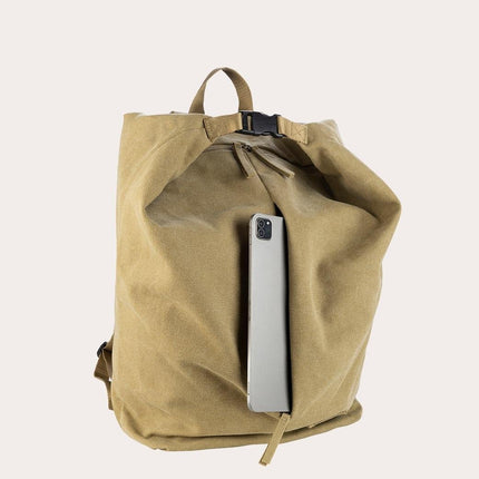 Zaino Sacca Unisex in Canvas Beige - MARIO SPATARELLA