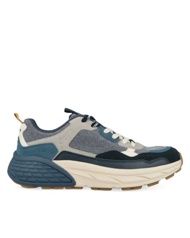 Jeep Sneakers Uomo in Camoscio Multicolor Blu - MARIO SPATARELLA