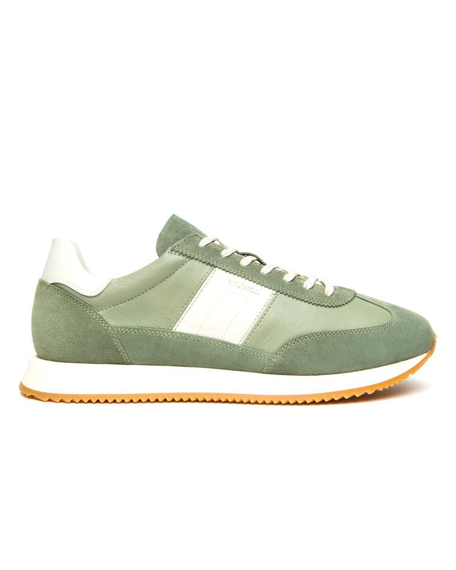 NeroGiardini Sneakers Bassa Uomo in Pelle e Camoscio Verde E601110U SAVANA 518 Nero Giardini 