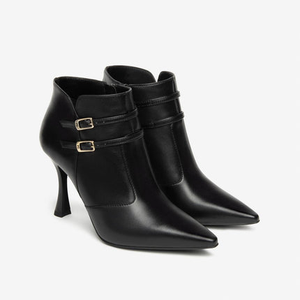 Nero Giardini Stivaletti Donna con Doppio Cinturino in Pelle Nero - MARIO SPATARELLA