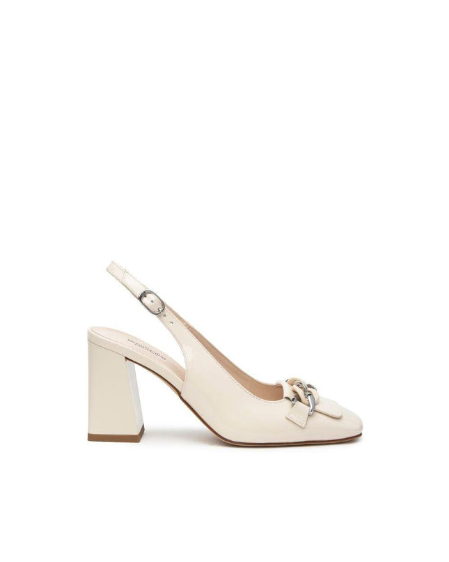 Nero Giardini Chanel in Pelle Vernice Latte - MARIO SPATARELLA