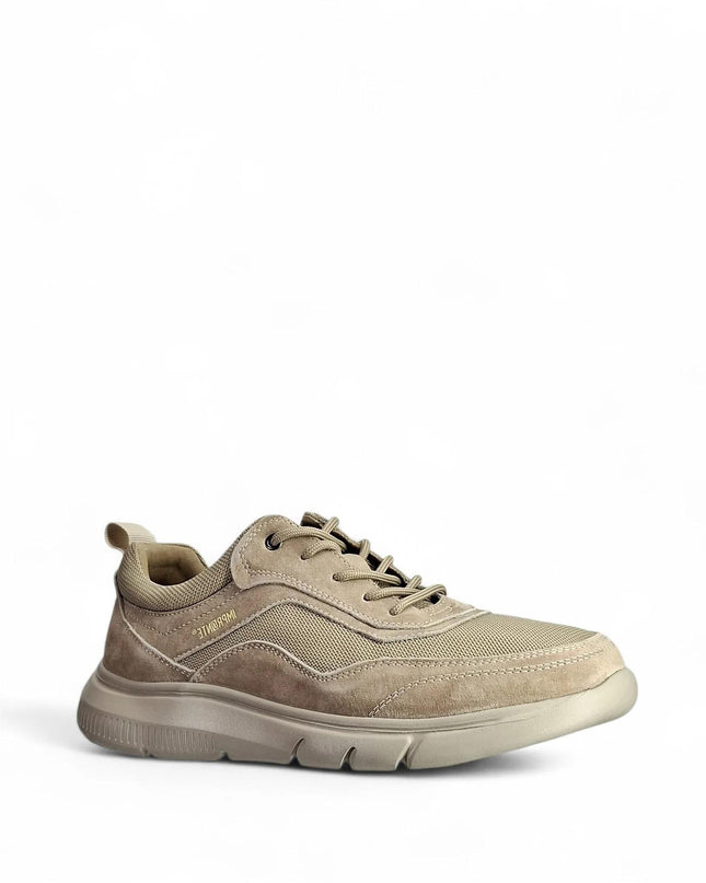 Impronte Sneakers Uomo in Camoscio e Tessuto Beige - MARIO SPATARELLA