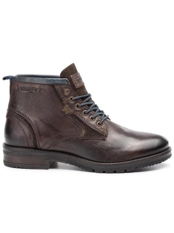 Stivaletti Uomo Pelle Marrone BOOGIE MID MORO Wrangler 