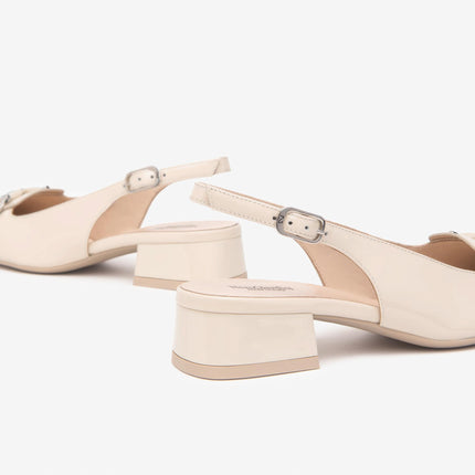 Nero Giardini Chanel Tacco Basso in Vernice Latte con Fibbia E512331D LATTE 711 Nero Giardini 