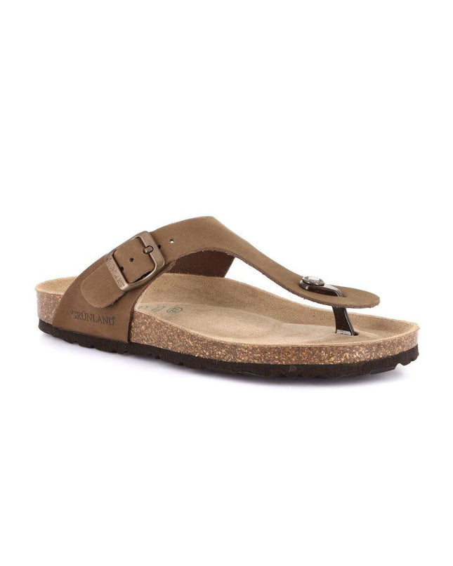 Grunland Sandali Infradito Plantare Morbido Sughero Bio Donna in Nabuk Marrone CC6001 SARA MARRONE Grunland 