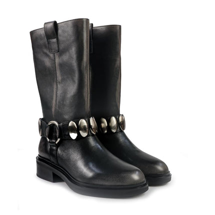 Bruno Premi Stivali Biker Donna in pelle Nero OL ALIA - MARIO SPATARELLA