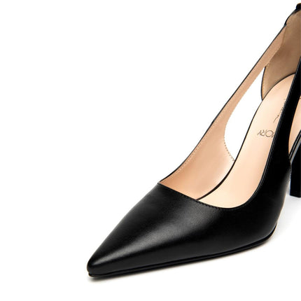 NeroGiardini Decollete Tacco Stiletto in Pelle Nera - MARIO SPATARELLA