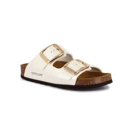 Grunland Sandali Donna Plantare Sughero Doppia Fibbia in Tessuto Bianco CB1802 ENNY GHIACCHIO Grunland 