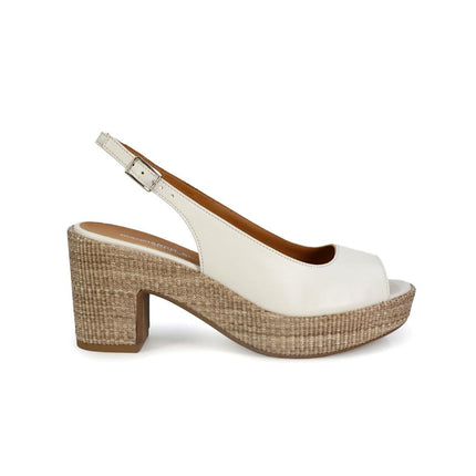 Gianmarco Sorelli Sandalo Donna con Tacco e Plateau in Pelle Bianca - MARIO SPATARELLA