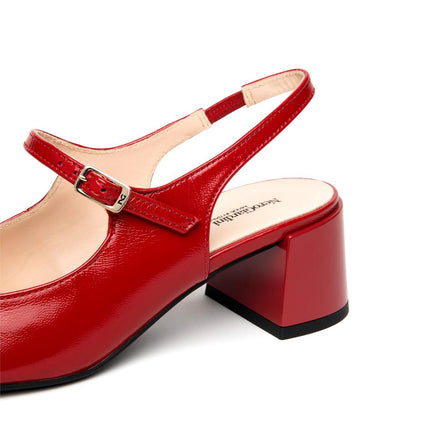NeroGiardini Chanel Mary Jane Sling Back in Vernice Rossa - MARIO SPATARELLA