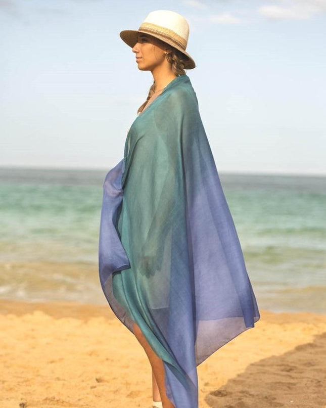 Foulard Pareo in Modal Azzurro Multi - MARIO SPATARELLA