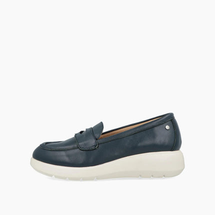 Impronte Mocassini con Zeppa in Pelle Blu MOKA NAVY Impronte 